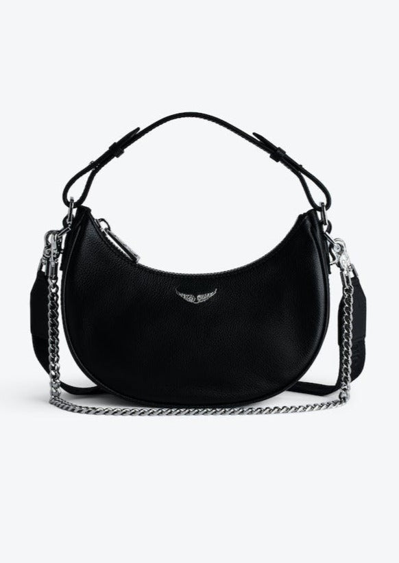 Zadig & Voltaire Moonrock Grained Leather Bag - Black