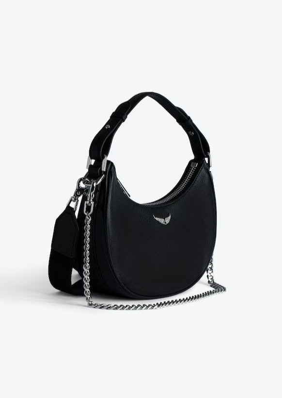 Zadig & Voltaire Moonrock Grained Leather Bag - Black