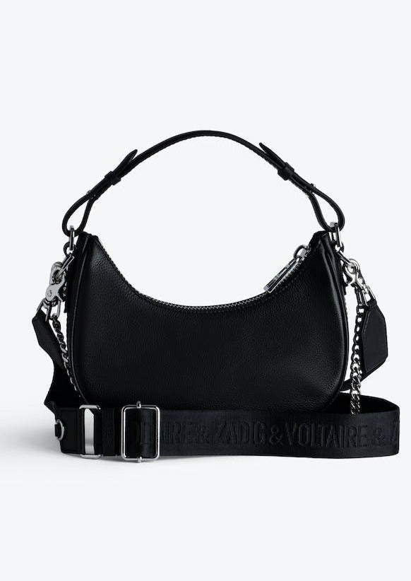 Zadig & Voltaire Moonrock Grained Leather Bag - Black