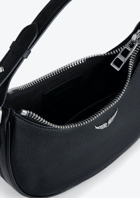 Zadig & Voltaire Moonrock Grained Leather Bag - Black