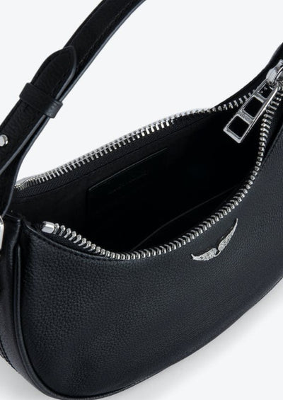 Zadig & Voltaire Moonrock Grained Leather Bag - Black