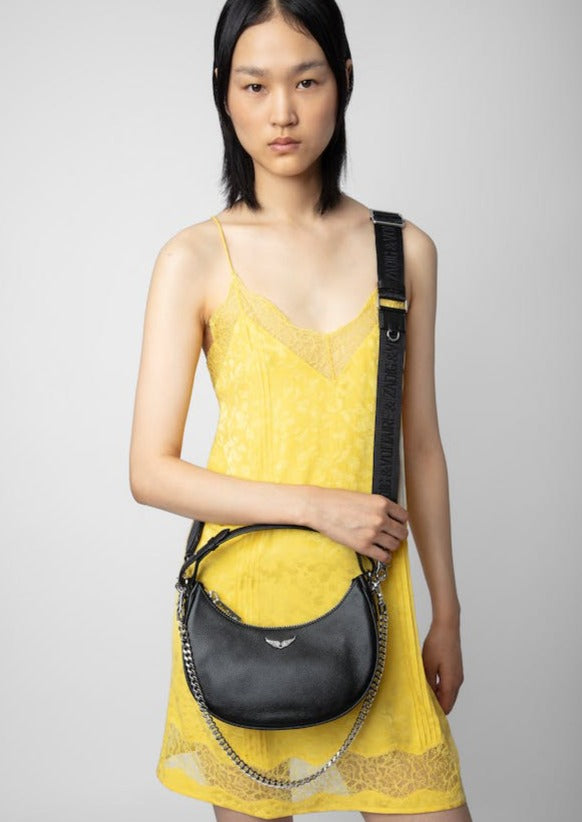 Zadig & Voltaire Moonrock Grained Leather Bag - Black