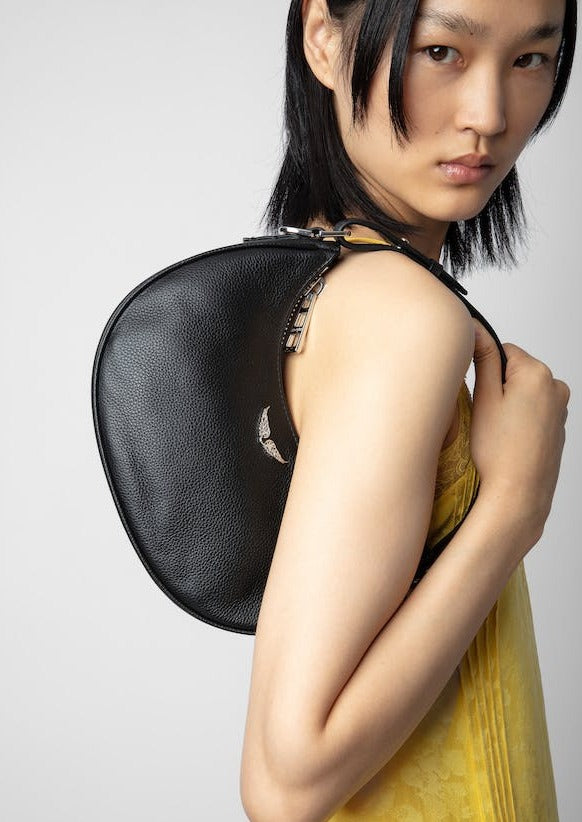 Zadig & Voltaire Moonrock Grained Leather Bag - Black