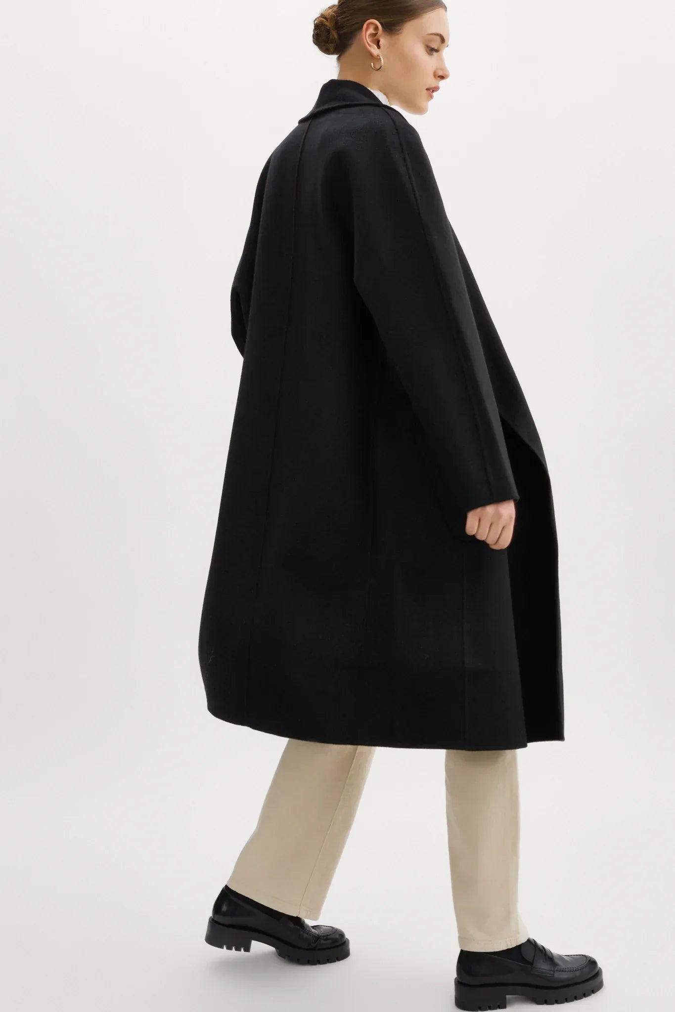 Lamarque Thara Double Faced Wool Coat - Black