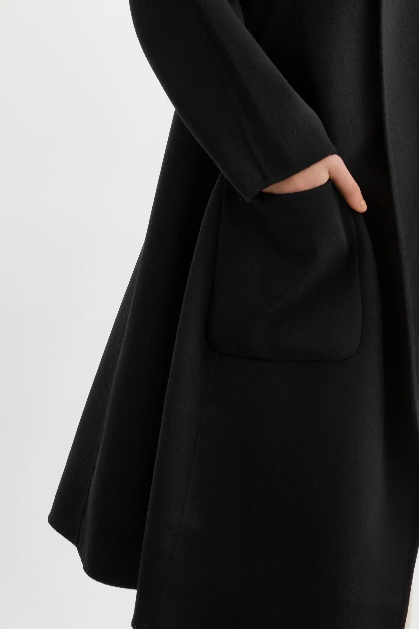 Lamarque Thara Double Faced Wool Coat - Black