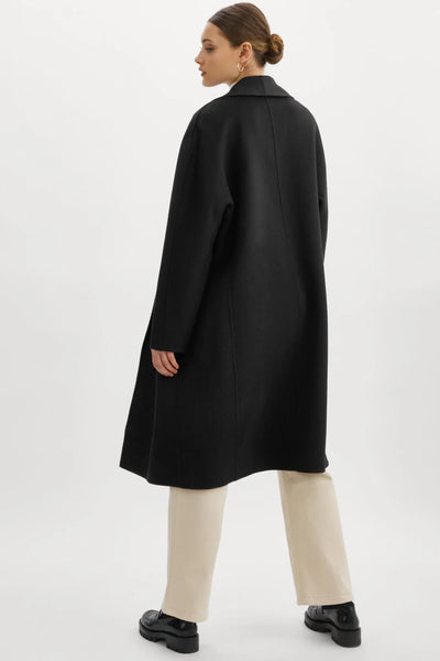 Lamarque Thara Double Faced Wool Coat - Black