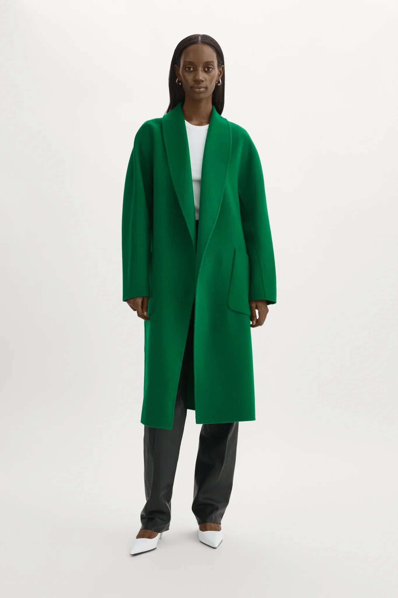Lamarque Thara Double Faced Wool Coat - Vibrant Green