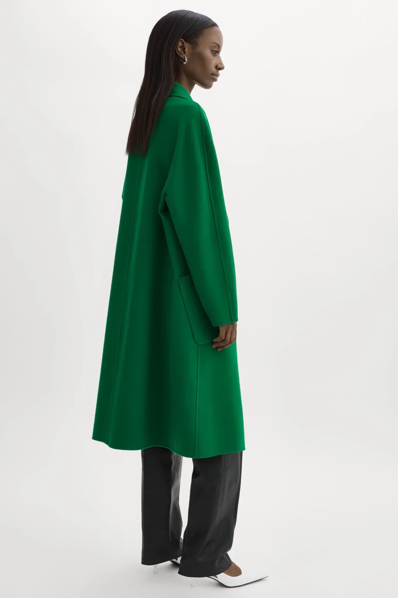 Lamarque Thara Double Faced Wool Coat - Vibrant Green