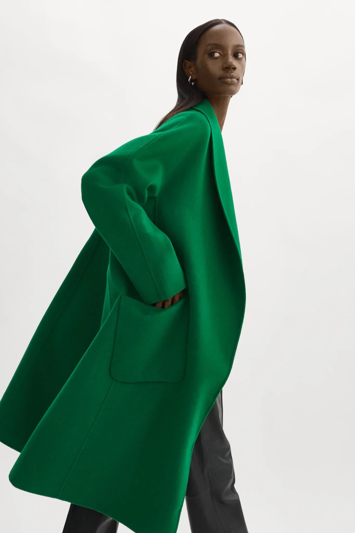 Lamarque Thara Double Faced Wool Coat - Vibrant Green