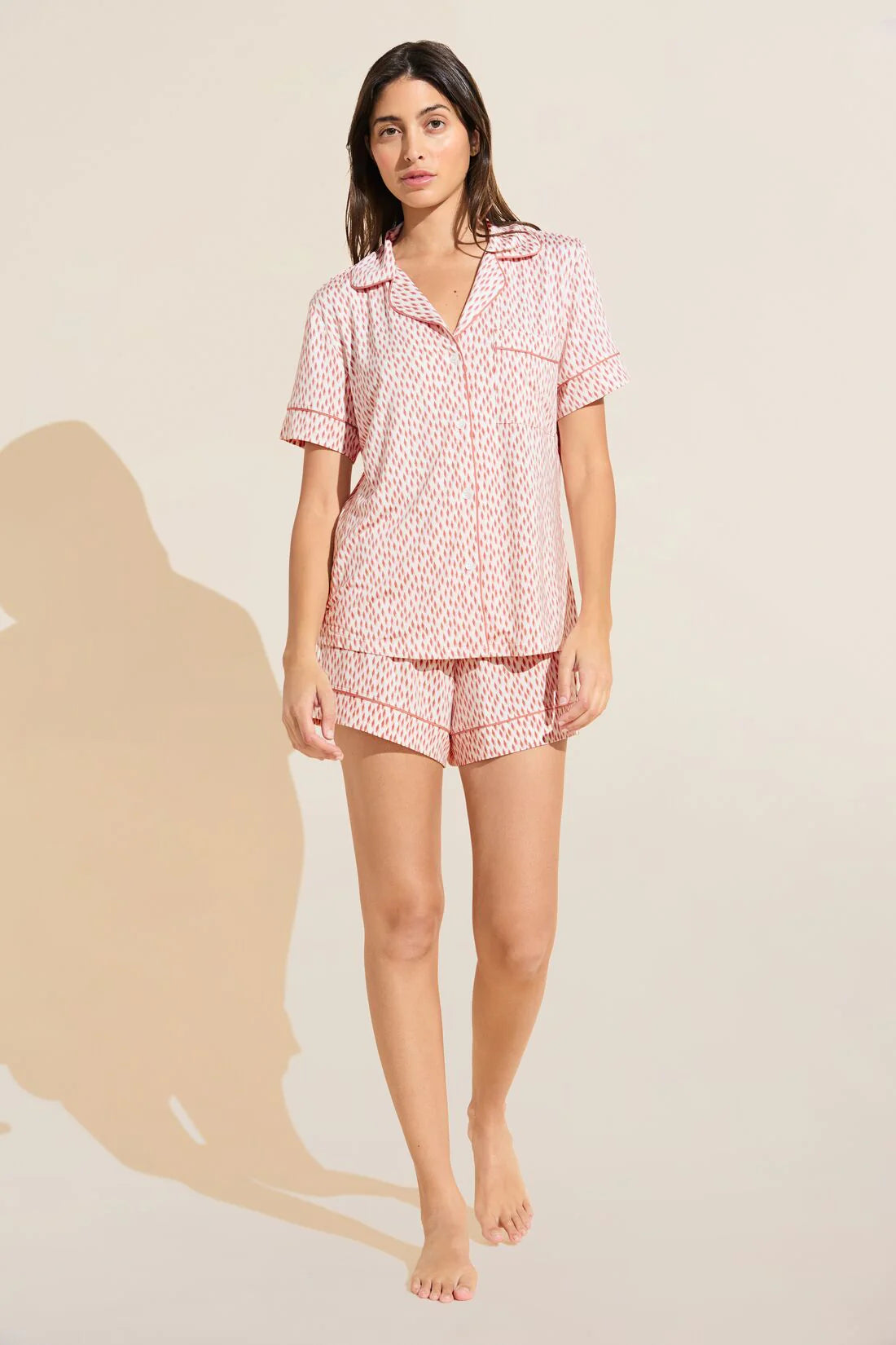 Eberjey The Gisele Relaxed Short Pj Set - Pink 