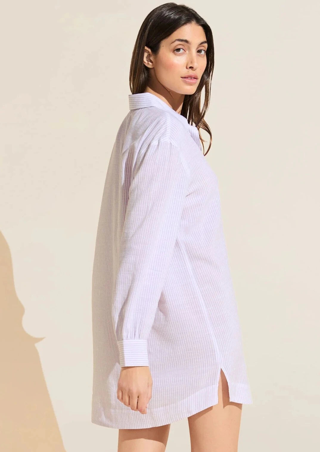 Eberjey Nautico Sleepshirt - White/Lavender
