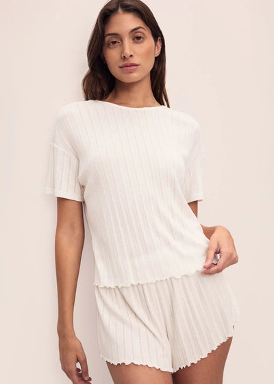 Eberjey Pointelle S/S Tee Ivory