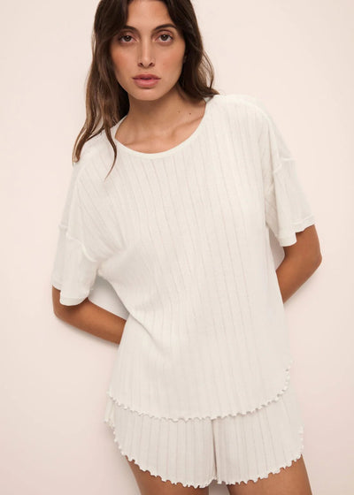 Eberjey Pointelle S/S Tee Ivory