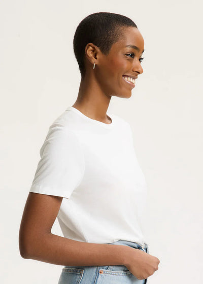 Majestic Lyocell Cotton S/S Semi Relaxed Crewneck White