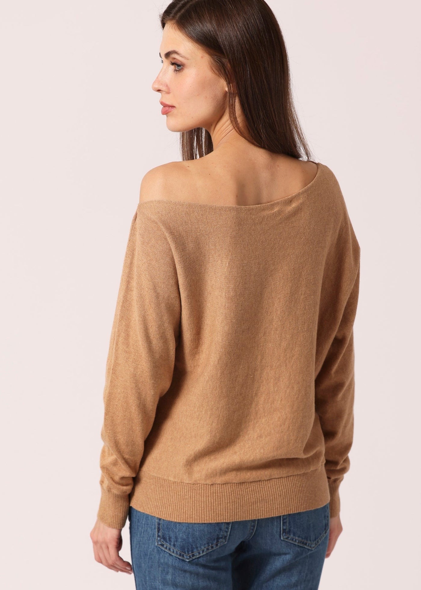 MINNIE ROSE Cotton Off The Shoulder Brown Sugar