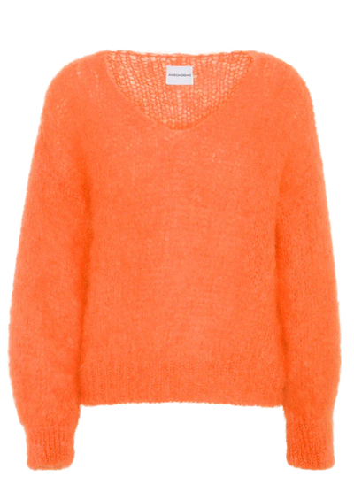 American Dreams V-neck Mohair Sweater - Orange