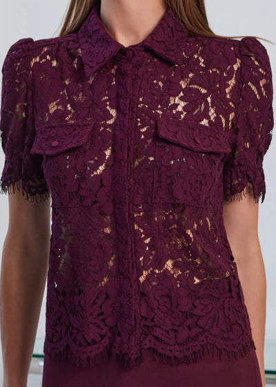 Generation Love Mina Lace Shirt Malbec
