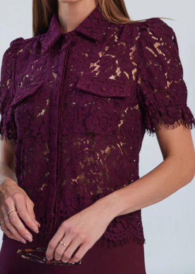 Generation Love Mina Lace Shirt Malbec