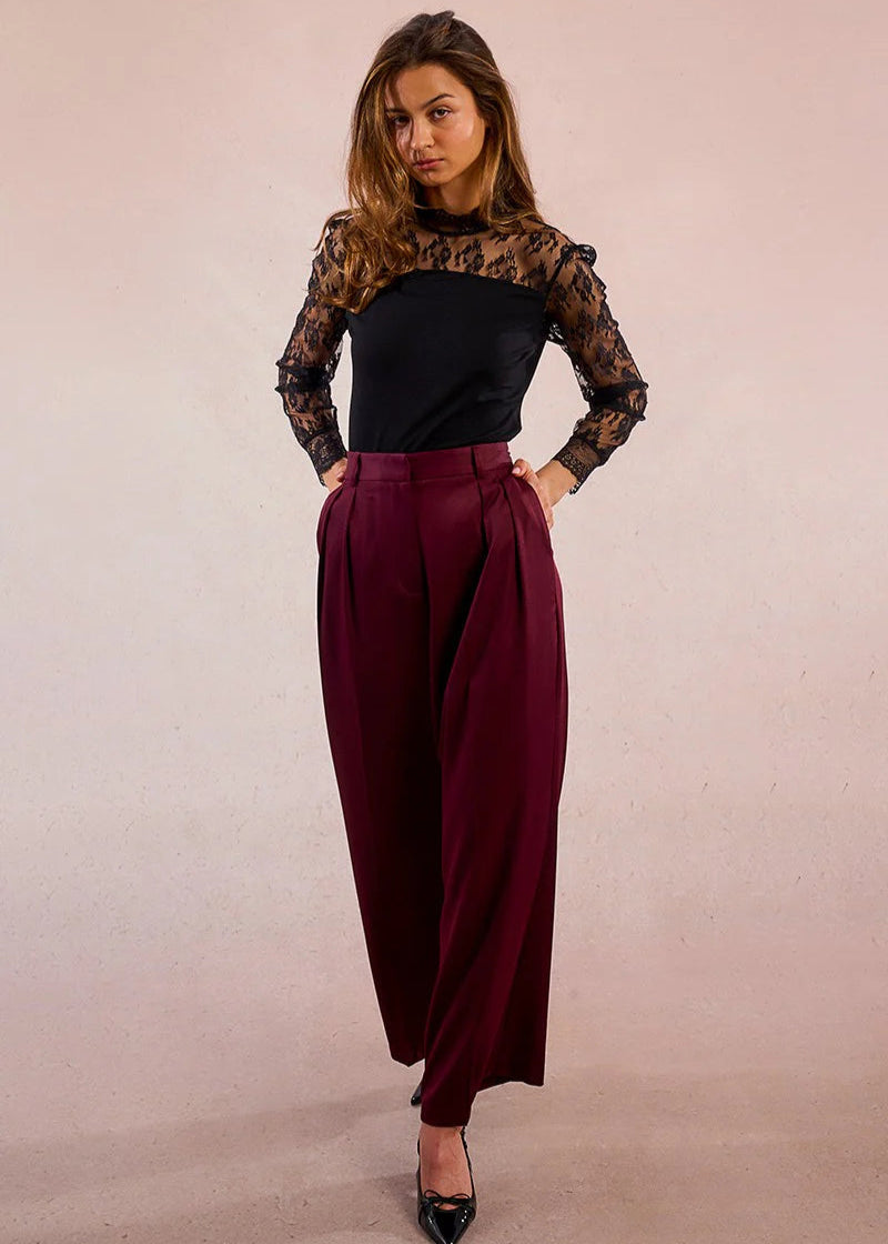 Molly Bracken Classic Trousers Wine