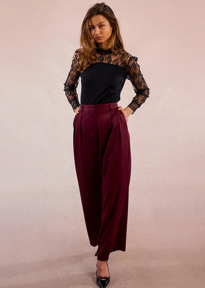 Molly Bracken Classic Trousers Wine