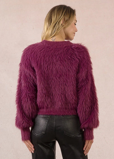 Molly Bracken Fluffy Sweater Malbec