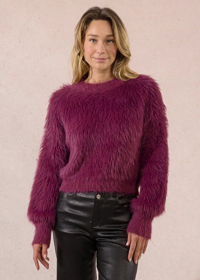 Molly Bracken Fluffy Sweater Malbec