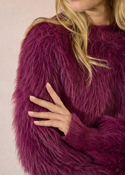 Molly Bracken Fluffy Sweater Malbec