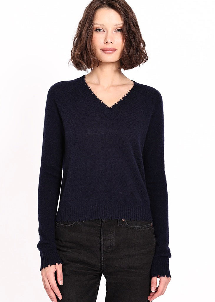 MINNIE ROSE Cropped V Navy