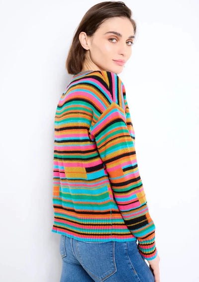 Lisa Todd Next In Line Striped V-neck Pullover - Multicolour