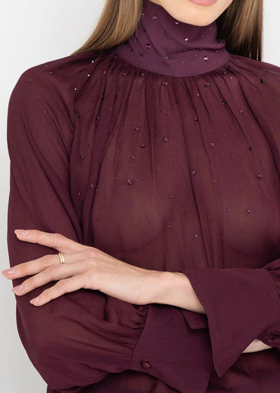 Generation Love Noor Crystal Blouse Cabernet