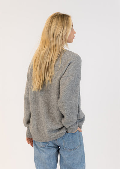 Lyla & Luxe Classic Eco Cardigan Medium Grey