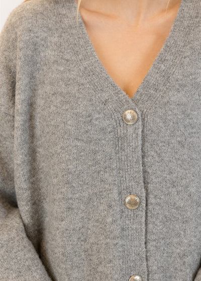 Lyla & Luxe Classic Eco Cardigan Medium Grey
