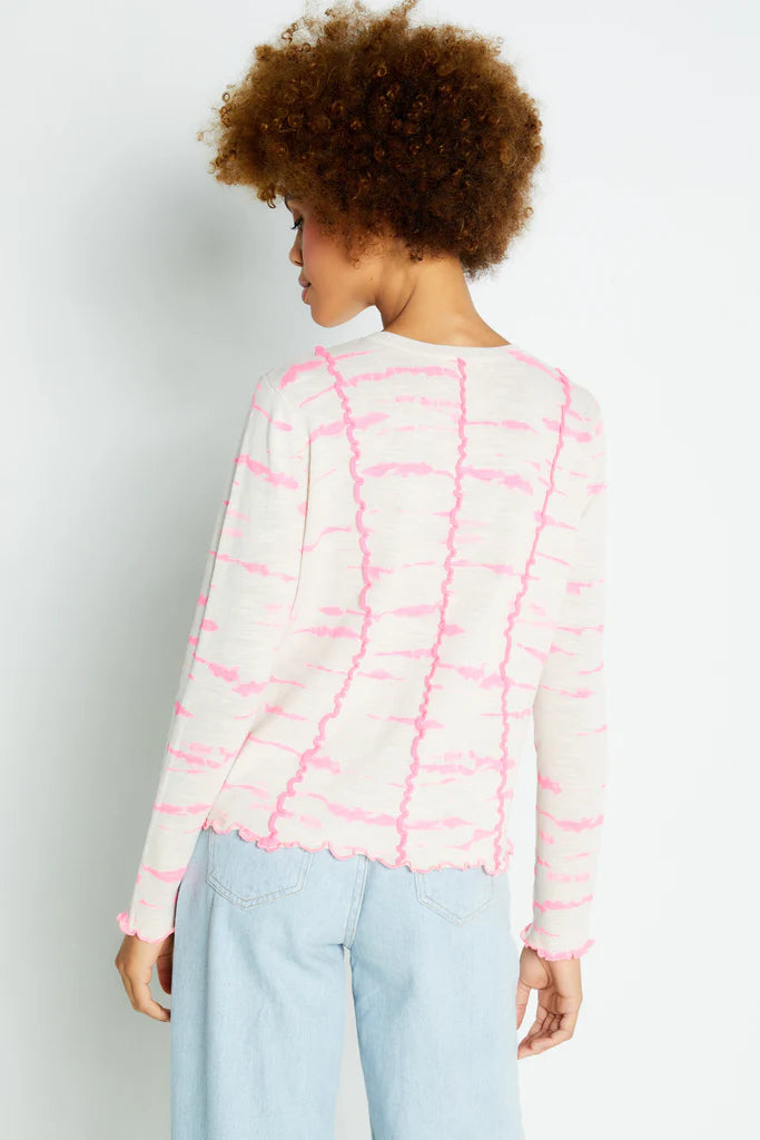 Lisa Todd On Edge Lettuce Trim Sweater - Almond/Pink