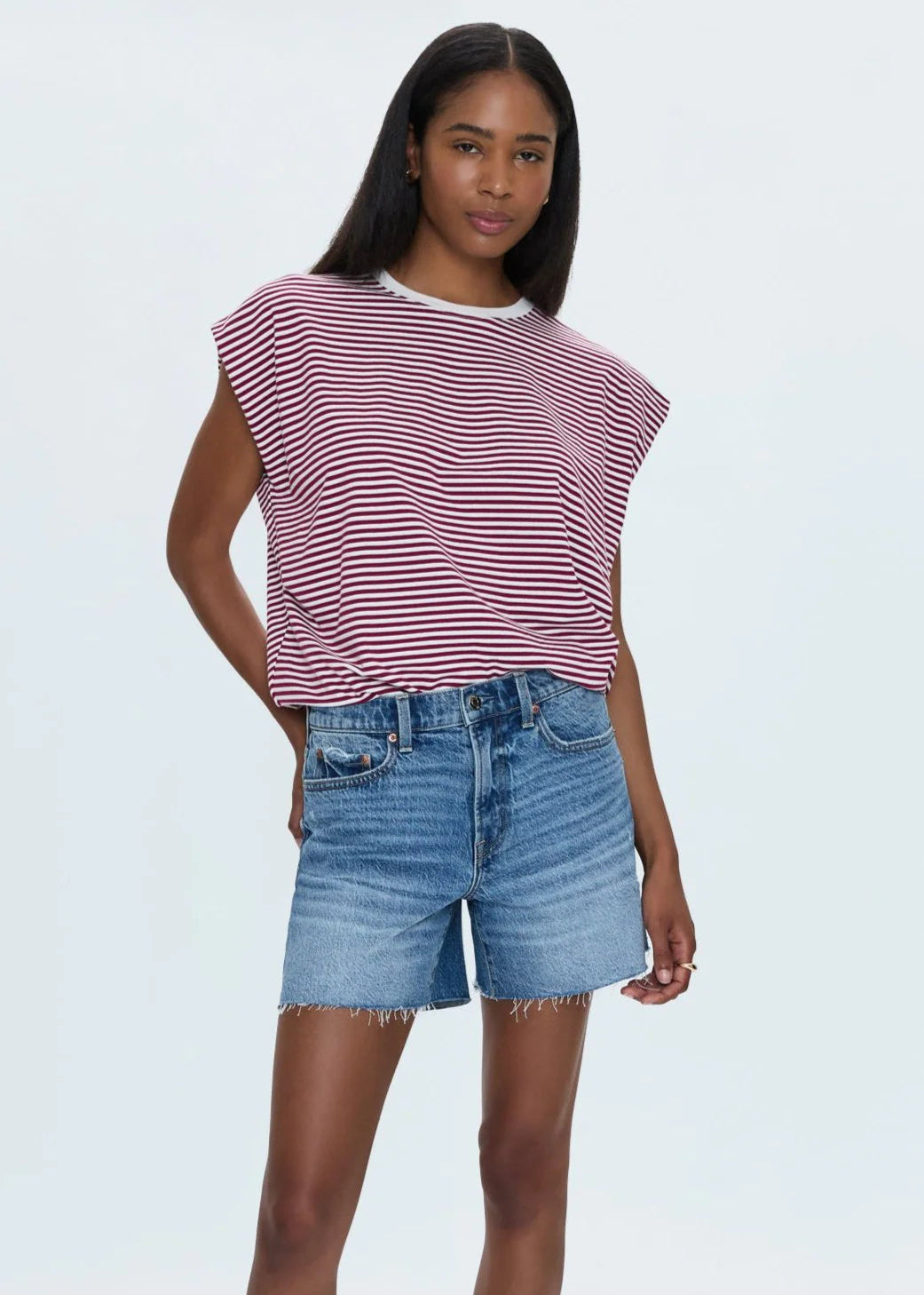Pistola Kennedy Relaxed Mid Rise Cut Off Short Central Vintage