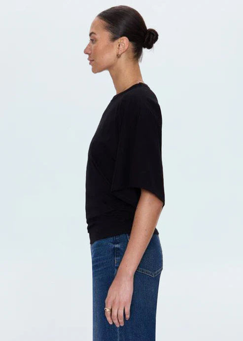 Pistola Veronica Drop Shoulder Fitted Top Black