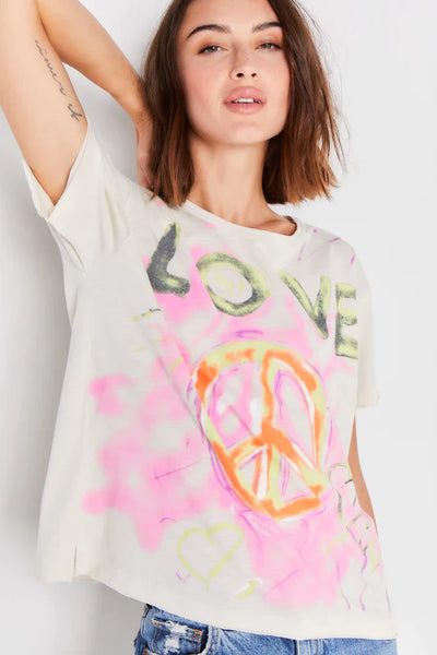 Lisa Todd "Peace Wins" Graffiti Tee - Bluff
