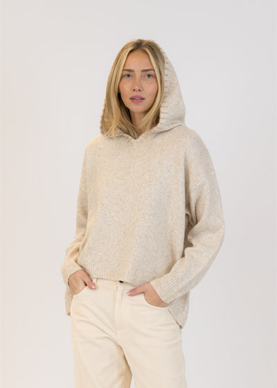 Lyla & Luxe Penny Heart Back Pull Over Hoodie Beige/Camel