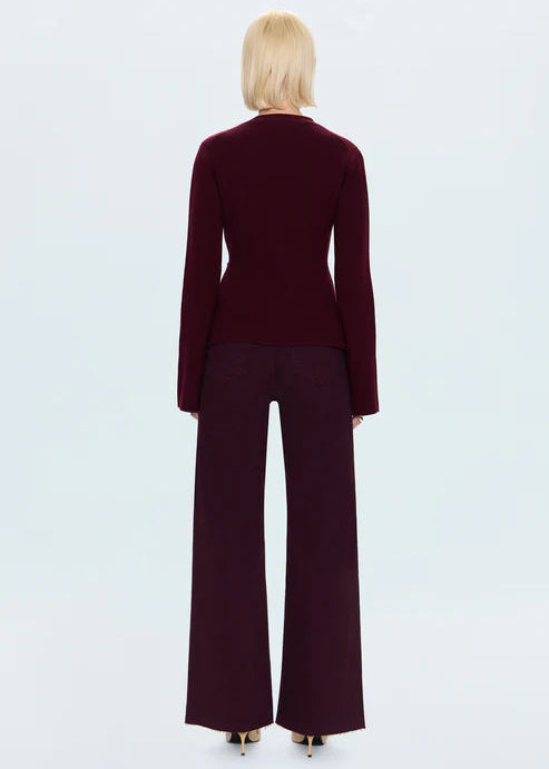 Pistola Penny High Rise Wide Leg Pants Claret