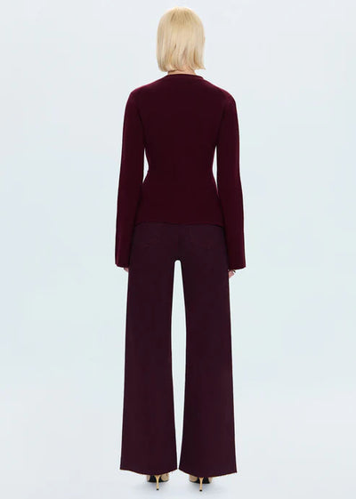 Pistola Penny High Rise Wide Leg Pants Claret