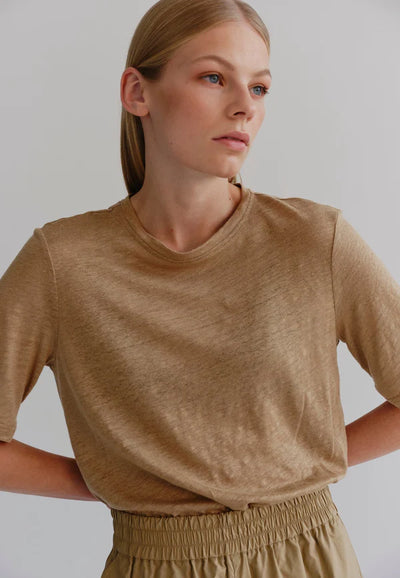 HERSKIND Jackson Relaxed T-shirt - Sand