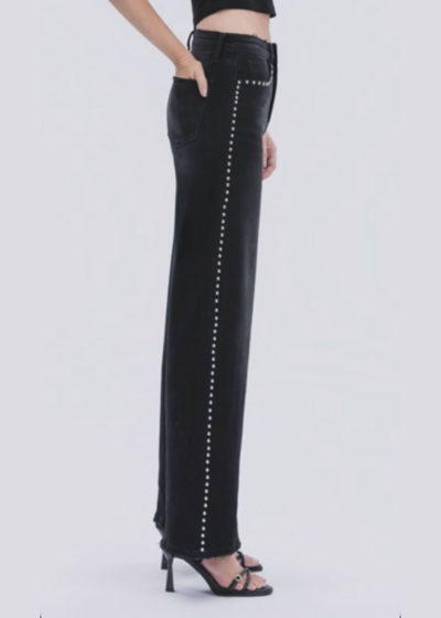 The Pink Door Studded Denim Black