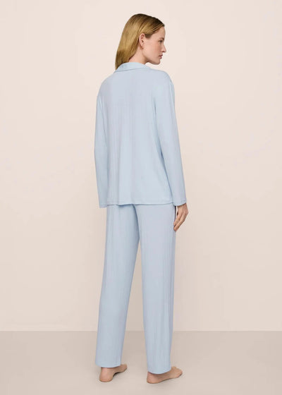 Eberjey Gisele Rib Long PJ Set Nantucket Breeze