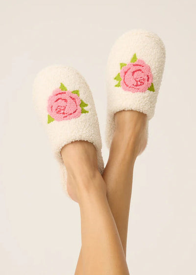 PJ Salvage Let’s Get Cozy Rose Slippers