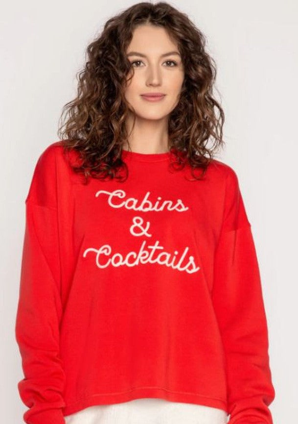 PJ Salvage “Cabins & Cocktails” Sweatshirt - Scarlet