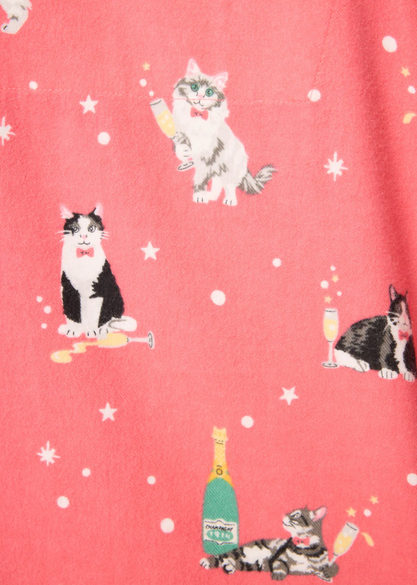 PJ Salvage Let’s Get Fizzical Flannel PJ Set Dark Coral