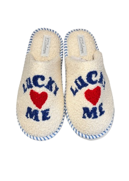 PJ Salvage Lucky Me Slippers Ivory