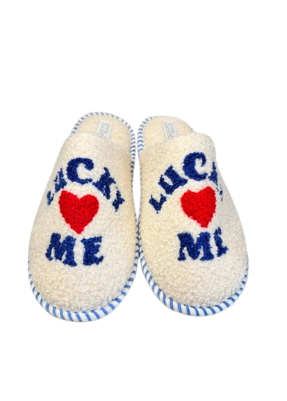 PJ Salvage Lucky Me Slippers Ivory