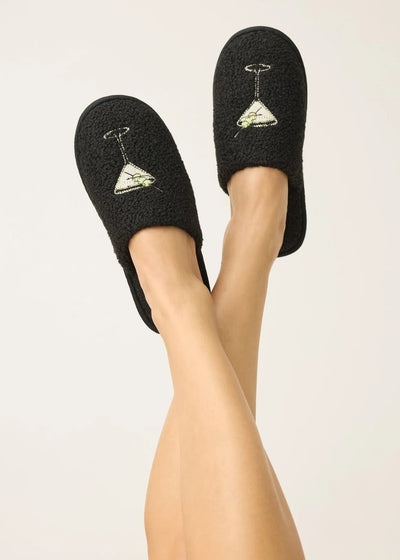 PJ Salvage Merrier With a Martini Slippers Black