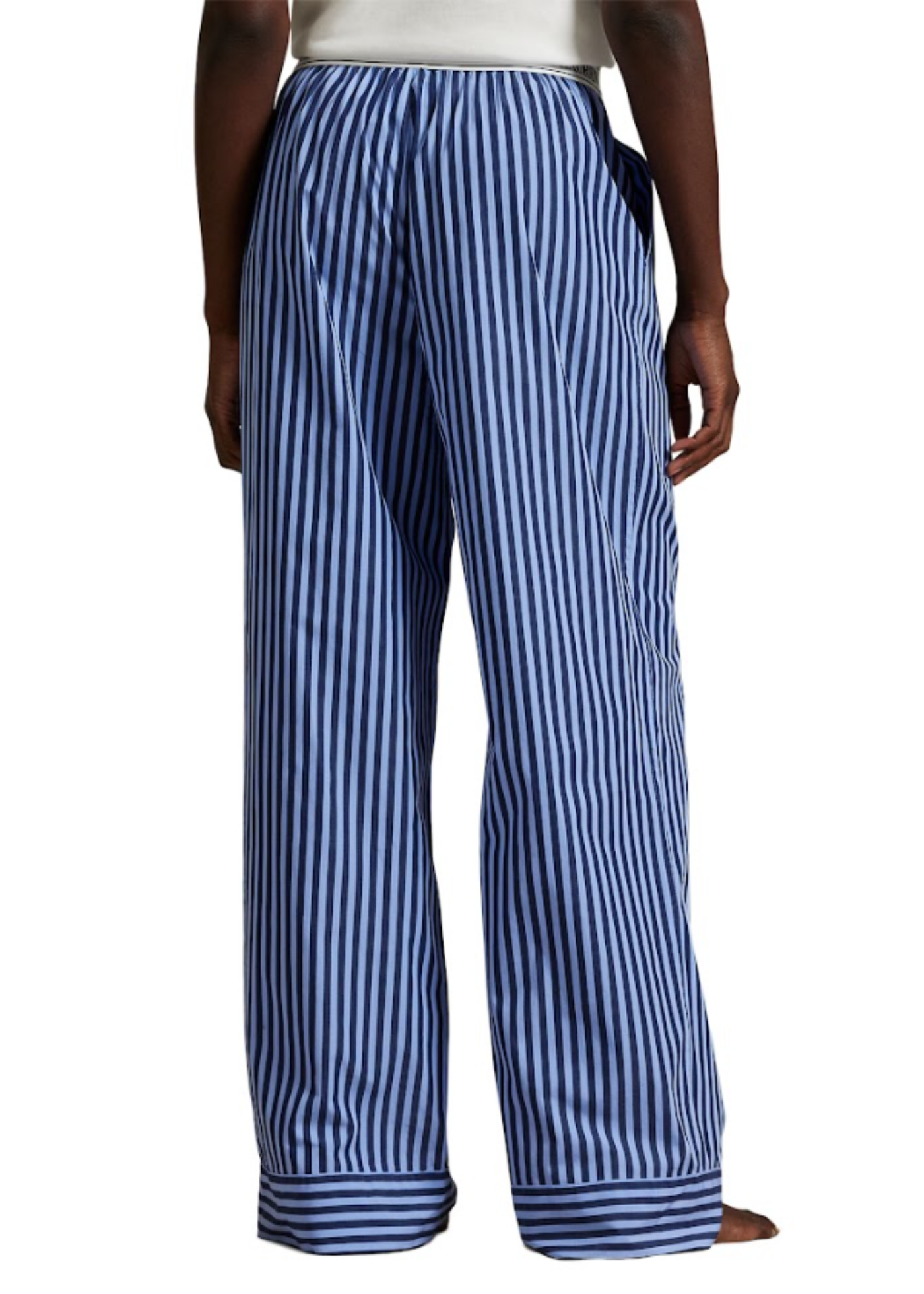 Polo Ralph Lauren Stripe Pant W/Logo Elastic Chambray Blue Navy
