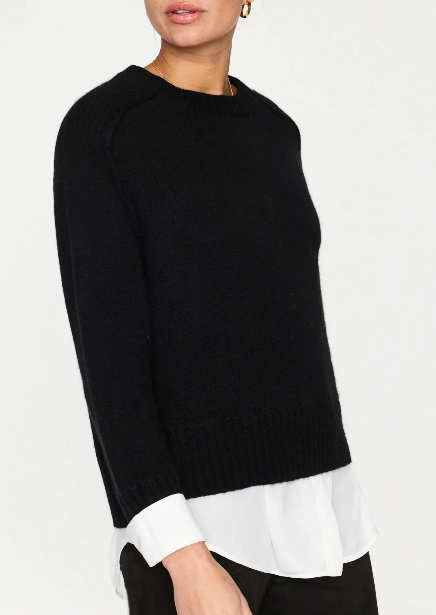 Brochu Walker Parson Crew Looker Sweater - Black/White